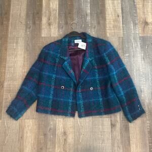 Mohair Wool Blazer Plaid